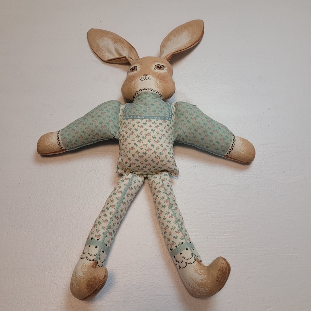 Floral Patterned Plush Bunny Toy